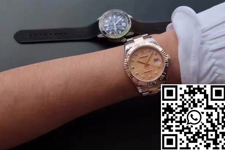 Texture Gold Diamond-studded 41MM Rolex Dial Datejust 126333 II Rose 0320